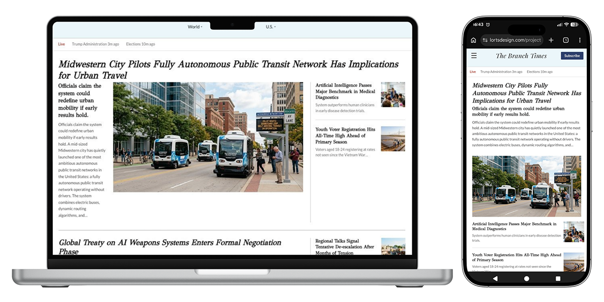 The Branch Times news homepage