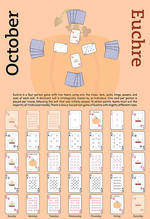 November Spoons calendar page