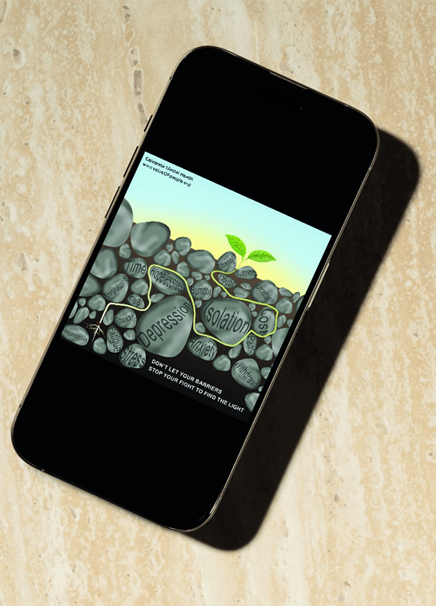 Mental health campaign phone mockup