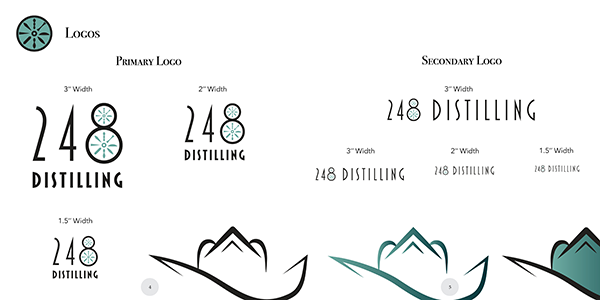 Logo variations and primary/secondary logo grid placeholder