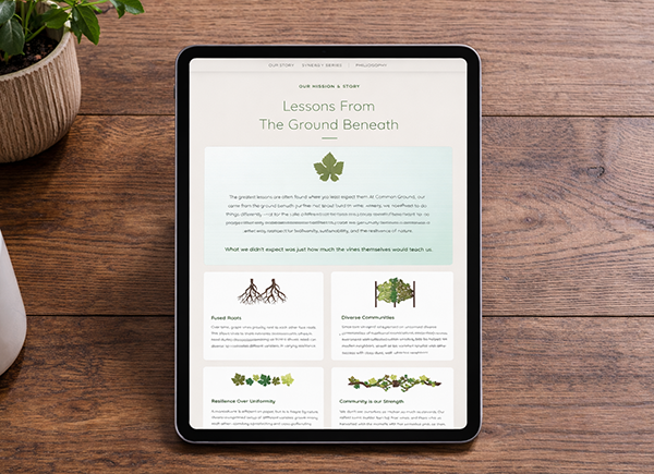 Winery tablet mockup