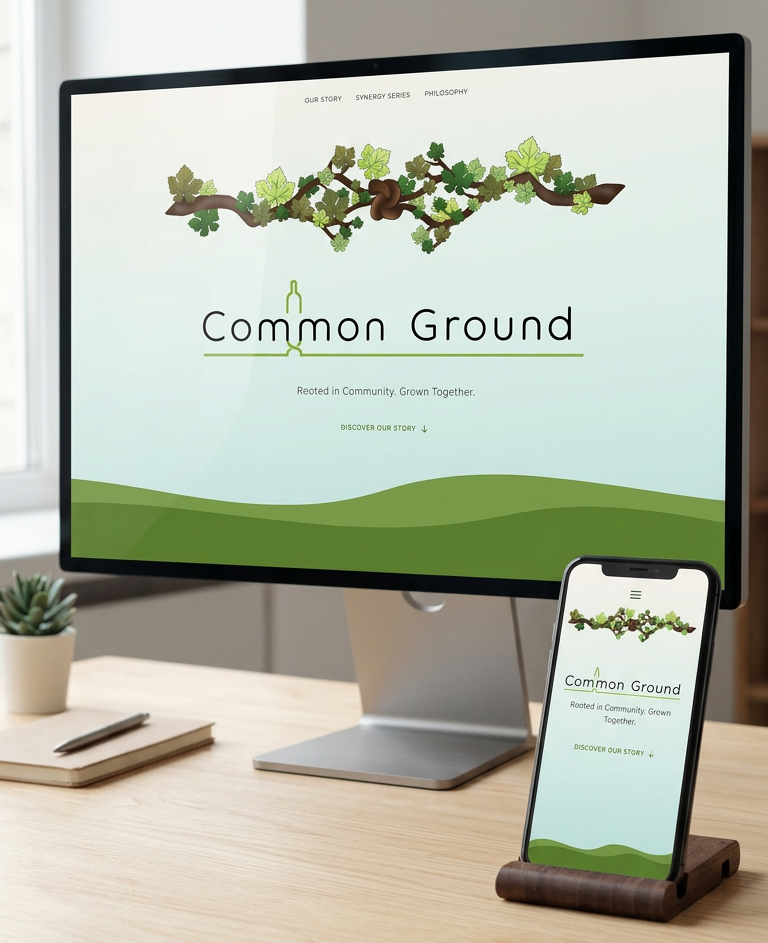 Winery website mockup
